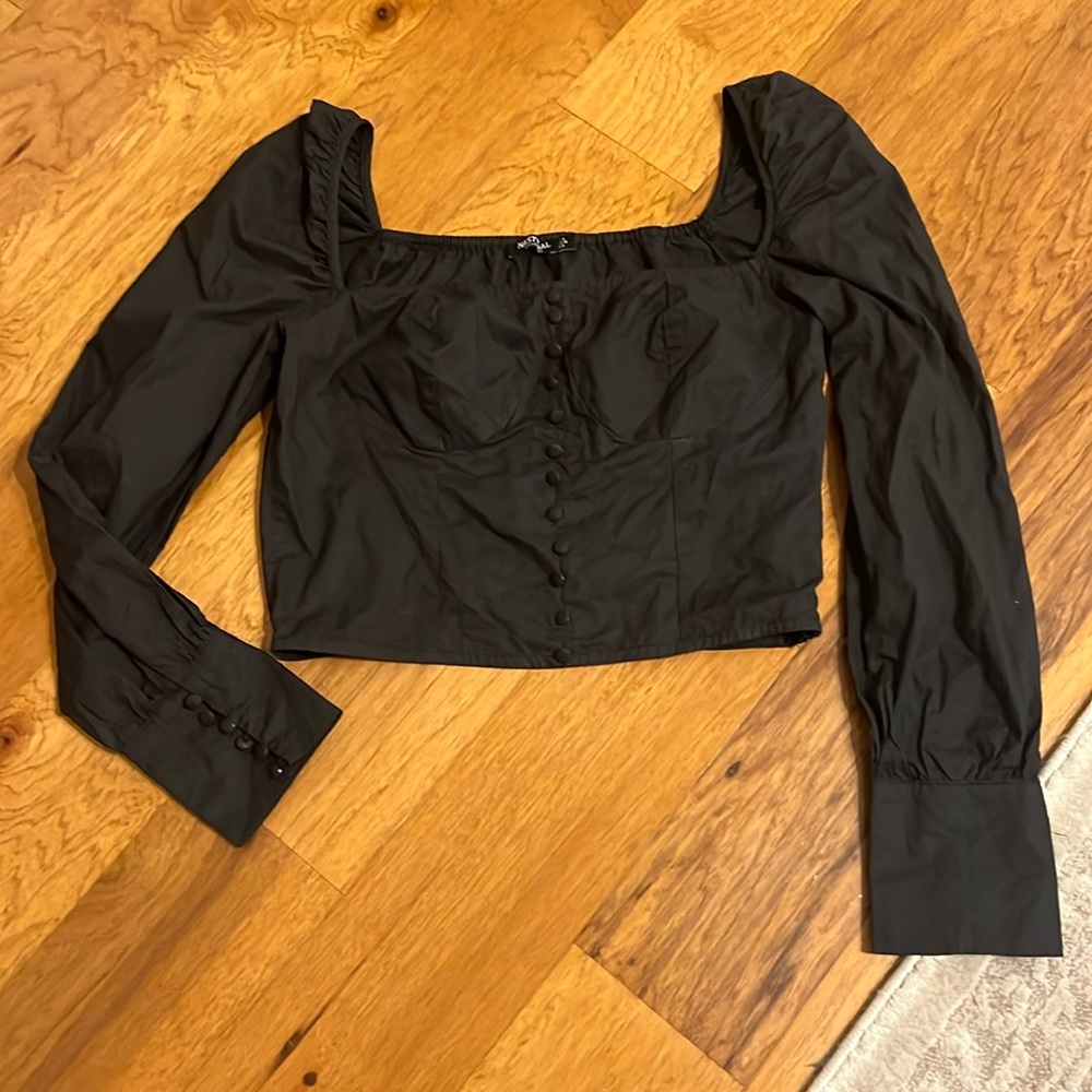 Nasty Gal Collection Womens Button Down Crop Top‎